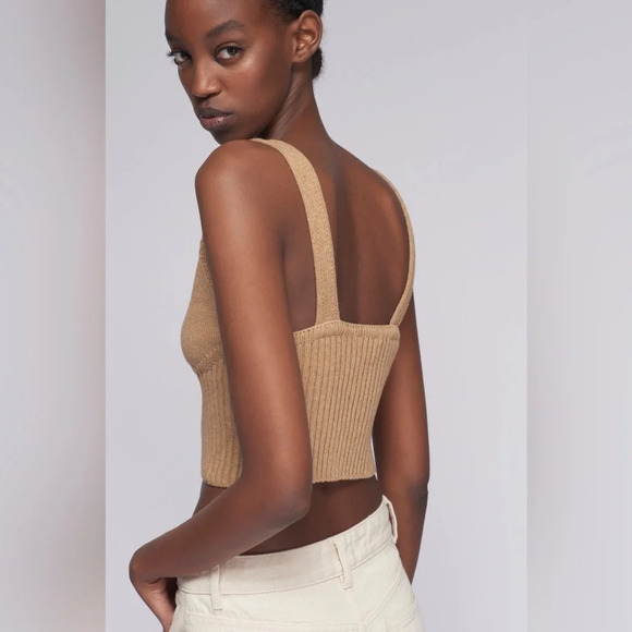 KOTN Tan Ribbed Tank Top - Picture 2 of 10